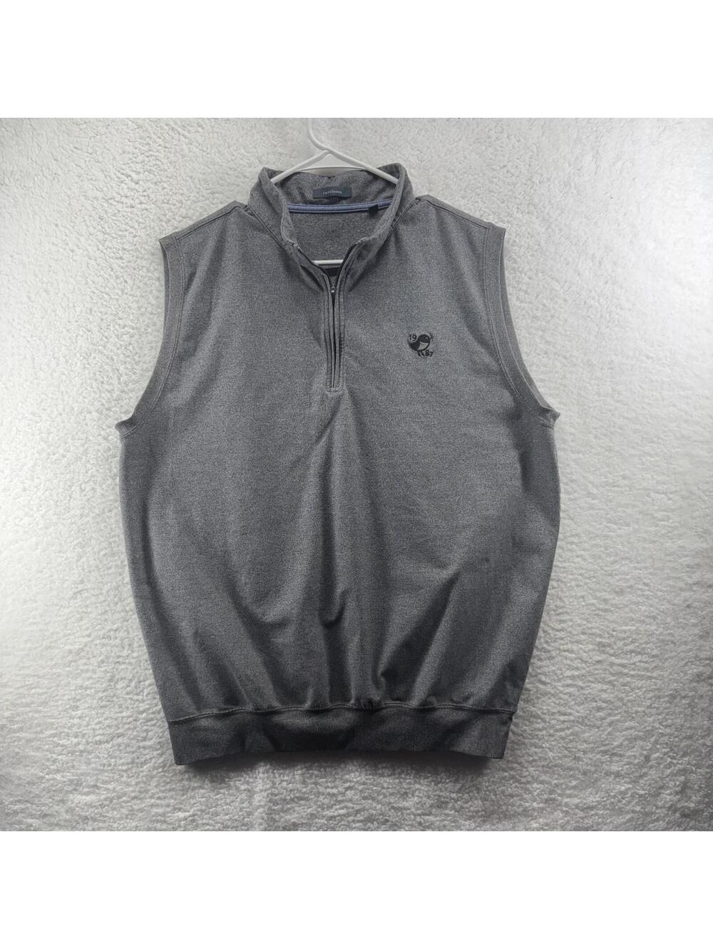 Turtleson 1/4 Zip Golf Vest Mens Large Gray Nemacolin PA Country Club Polyester